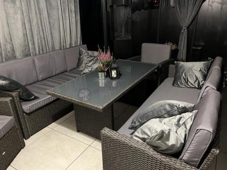 Meble ogrodowe z technorattanu z dużymi sofami Cofete Grande – Anthracite