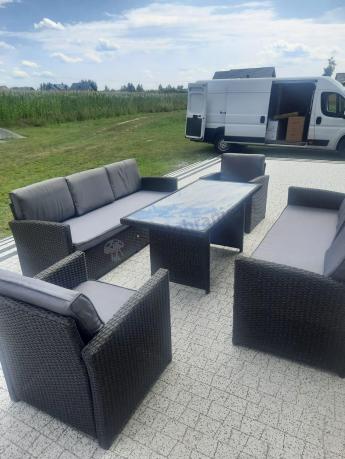 Meble ogrodowe z technorattanu z dużymi sofami Cofete Grande – Anthracite