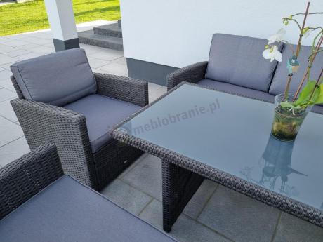 Meble ogrodowe z technorattanu z dużymi sofami Cofete Grande – Anthracite