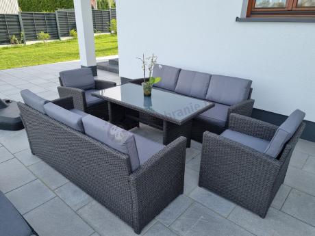 Meble ogrodowe z technorattanu z dużymi sofami Cofete Grande – Anthracite