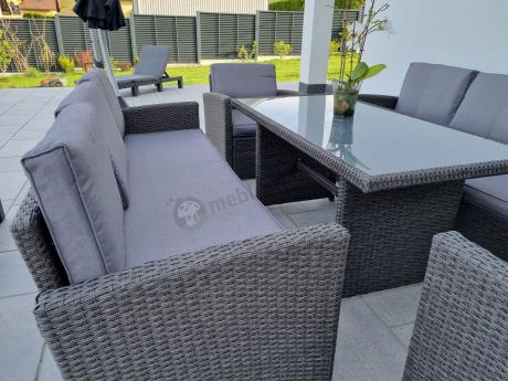 Meble ogrodowe z technorattanu z dużymi sofami Cofete Grande – Anthracite
