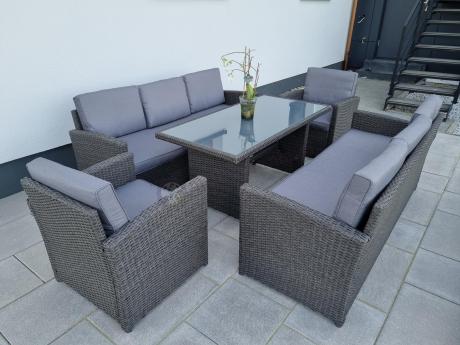 Meble ogrodowe z technorattanu z dużymi sofami Cofete Grande – Anthracite