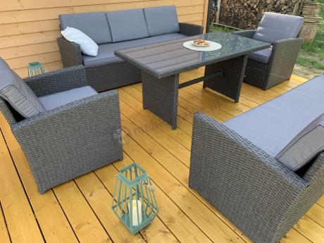 Meble ogrodowe z technorattanu z dużymi sofami Cofete Grande – Anthracite