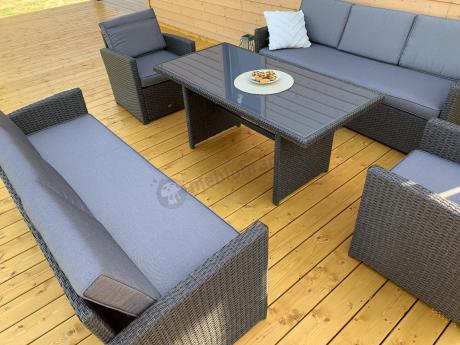 Meble ogrodowe z technorattanu z dużymi sofami Cofete Grande – Anthracite