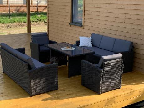 Meble ogrodowe z technorattanu z dużymi sofami Cofete Grande – Anthracite