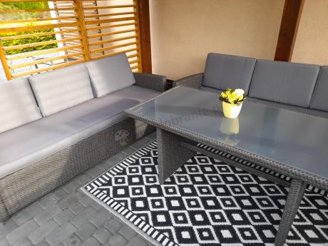 Meble ogrodowe z technorattanu z dużymi sofami Cofete Grande – Anthracite