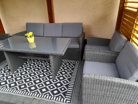 Meble ogrodowe z technorattanu z dużymi sofami Cofete Grande – Anthracite