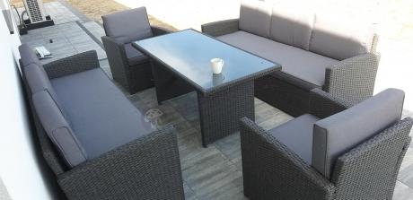 Meble ogrodowe z technorattanu z dużymi sofami Cofete Grande – Anthracite