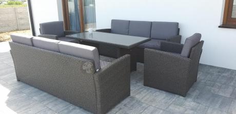 Meble ogrodowe z technorattanu z dużymi sofami Cofete Grande – Anthracite