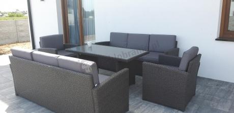 Meble ogrodowe z technorattanu z dużymi sofami Cofete Grande – Anthracite