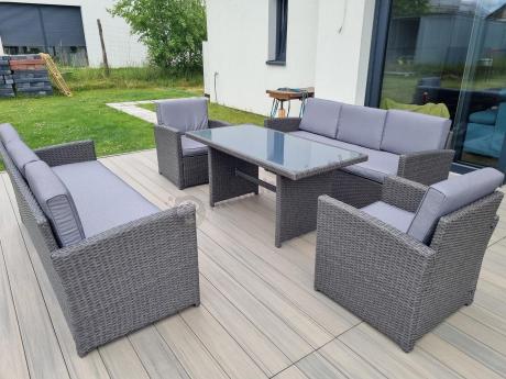 Meble ogrodowe z technorattanu z dużymi sofami Cofete Grande – Anthracite