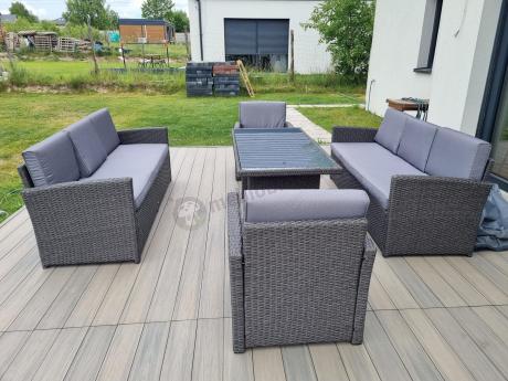 Meble ogrodowe z technorattanu z dużymi sofami Cofete Grande – Anthracite