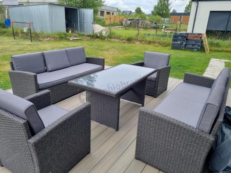 Meble ogrodowe z technorattanu z dużymi sofami Cofete Grande – Anthracite