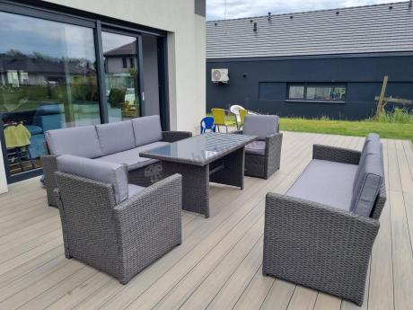 Meble ogrodowe z technorattanu z dużymi sofami Cofete Grande – Anthracite