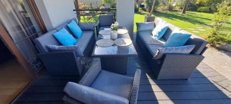 Meble ogrodowe z technorattanu z dużymi sofami Cofete Grande – Anthracite