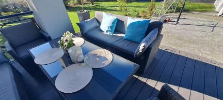 Meble ogrodowe z technorattanu z dużymi sofami Cofete Grande – Anthracite