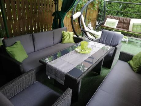 Meble ogrodowe z technorattanu z dużymi sofami Cofete Grande – Anthracite