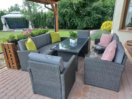 Meble ogrodowe z technorattanu z dużymi sofami Cofete Grande – Anthracite