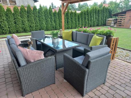 Meble ogrodowe z technorattanu z dużymi sofami Cofete Grande – Anthracite