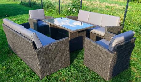 Meble ogrodowe z technorattanu z dużymi sofami Cofete Grande – Anthracite