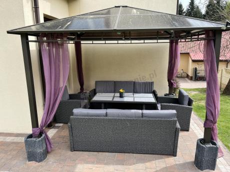 Meble ogrodowe z technorattanu z dużymi sofami Cofete Grande – Anthracite