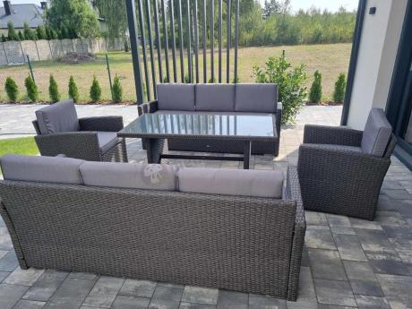 Meble ogrodowe z technorattanu z dużymi sofami Cofete Grande – Anthracite