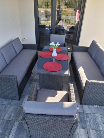 Meble ogrodowe z technorattanu z dużymi sofami Cofete Grande – Anthracite