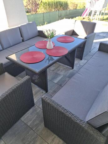 Meble ogrodowe z technorattanu z dużymi sofami Cofete Grande – Anthracite