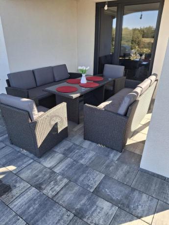 Meble ogrodowe z technorattanu z dużymi sofami Cofete Grande – Anthracite