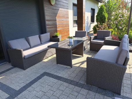 Meble ogrodowe z technorattanu z dużymi sofami Cofete Grande – Anthracite