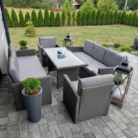 Meble ogrodowe z technorattanu z dużymi sofami Cofete Grande – Anthracite