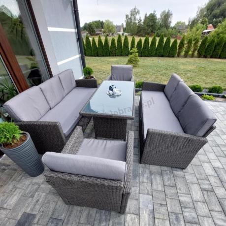 Meble ogrodowe z technorattanu z dużymi sofami Cofete Grande – Anthracite