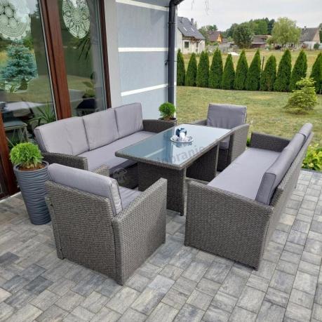 Meble ogrodowe z technorattanu z dużymi sofami Cofete Grande – Anthracite