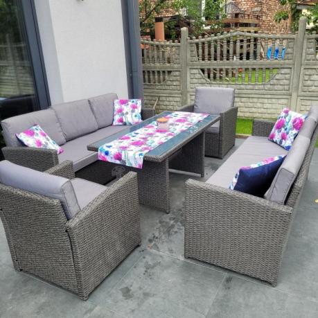 Meble ogrodowe z technorattanu z dużymi sofami Cofete Grande – Anthracite