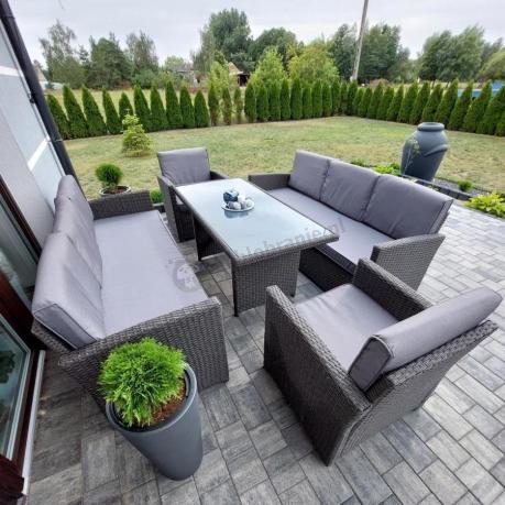 Meble ogrodowe z technorattanu z dużymi sofami Cofete Grande – Anthracite