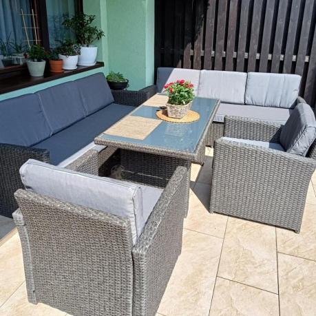 Meble ogrodowe z technorattanu z dużymi sofami Cofete Grande – Anthracite