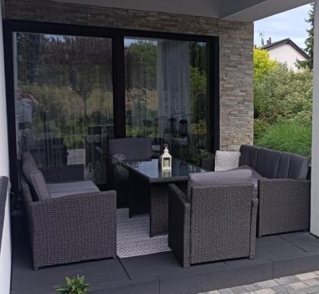Meble ogrodowe z technorattanu z dużymi sofami Cofete Grande – Anthracite