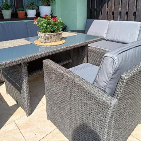 Meble ogrodowe z technorattanu z dużymi sofami Cofete Grande – Anthracite
