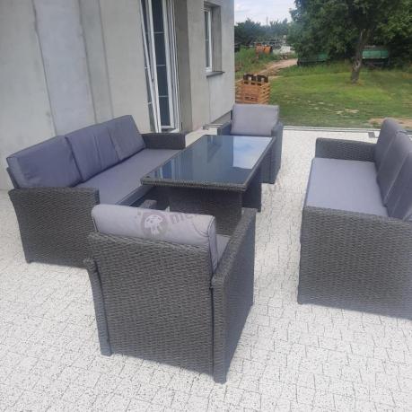 Meble ogrodowe z technorattanu z dużymi sofami Cofete Grande – Anthracite