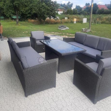Meble ogrodowe z technorattanu z dużymi sofami Cofete Grande – Anthracite