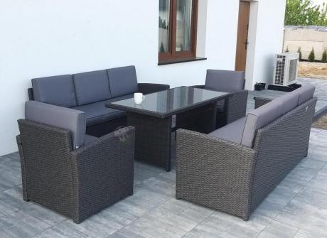 Meble ogrodowe z technorattanu z dużymi sofami Cofete Grande – Anthracite