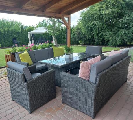 Meble ogrodowe z technorattanu z dużymi sofami Cofete Grande – Anthracite