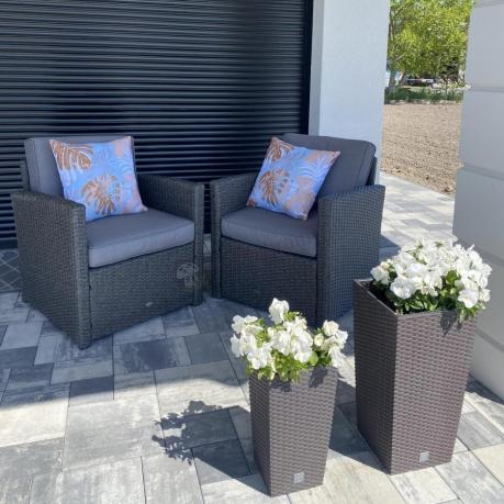 Meble ogrodowe z technorattanu z dużymi sofami Cofete Grande – Anthracite