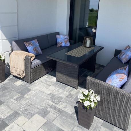 Meble ogrodowe z technorattanu z dużymi sofami Cofete Grande – Anthracite