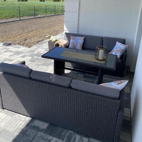 Meble ogrodowe z technorattanu z dużymi sofami Cofete Grande – Anthracite