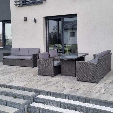 Meble ogrodowe z technorattanu z dużymi sofami Cofete Grande – Anthracite