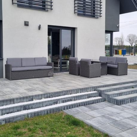 Meble ogrodowe z technorattanu z dużymi sofami Cofete Grande – Anthracite