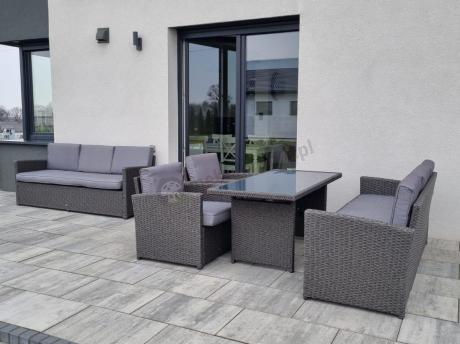 Meble ogrodowe z technorattanu z dużymi sofami Cofete Grande – Anthracite