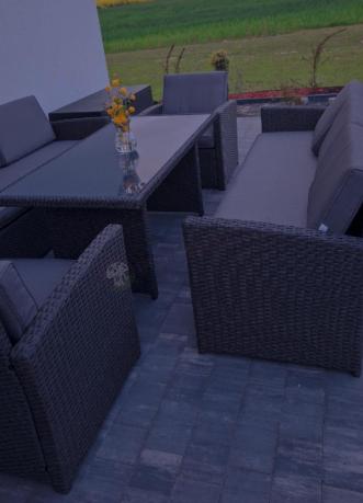 Meble ogrodowe z technorattanu z dużymi sofami Cofete Grande – Anthracite