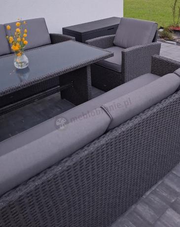 Meble ogrodowe z technorattanu z dużymi sofami Cofete Grande – Anthracite
